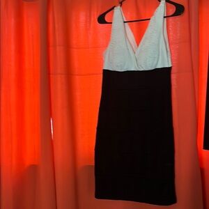 Elegant Black and White Sleeveless Dress